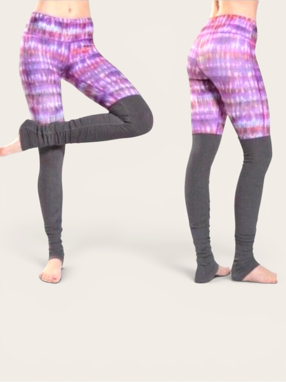 Alo Yoga Purple & Gray Goddess Leggings